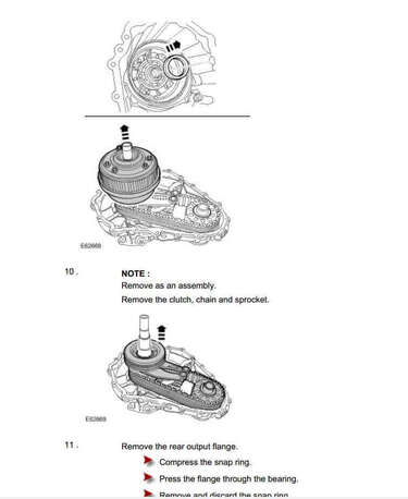 Instrucciones de reparación de la transmisión y el sistema Terrain Response del Land Rover Discovery 3 (2004-2009). Manual de servicio con procedimientos de taller.
