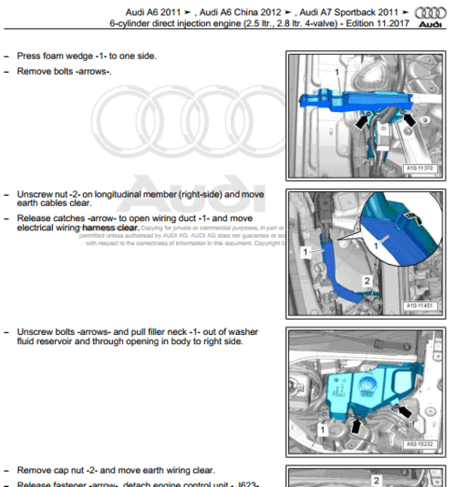 Manual de taller Audi A6 2011-2018: mantenimiento y reparación en un solo lugar.