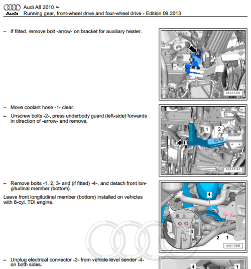 Guía de reparación Audi A8 S8 2010-2017: pasos sencillos para reparaciones complejas.