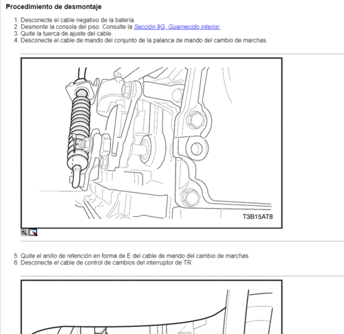 Instrucciones técnicas para la reparación del Chevrolet Aveo 2011 Español, con diagramas y textos.
