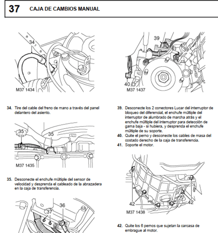 Instrucciones de reparación de la transmisión y el sistema 4x4 del Land Rover Defender Td5 (1998-2002). Manual de servicio en Español con procedimientos de taller.