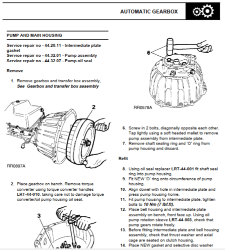 Guía de reparación de la transmisión (caja de cambios) para Land Rover Defender V8i. Manual de taller con instrucciones de servicio para el sistema 4x4.