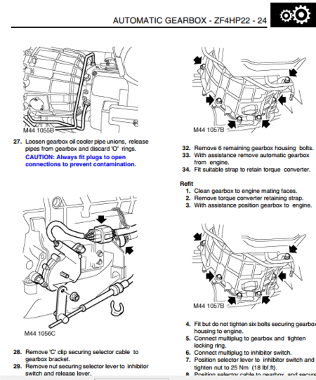 Instrucciones de reparación de la transmisión y el sistema 4x4 del Land Rover Discovery 2 (1999-2004). Manual de servicio con procedimientos de taller.