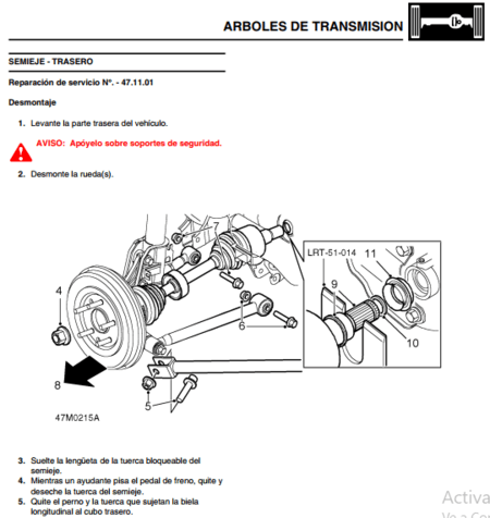 Instrucciones de reparación de la transmisión y el sistema 4x4 del Land Rover Freelander 1 (1997-2001). Manual de servicio en Español con procedimientos de taller.