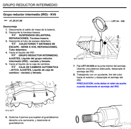 Instrucciones de reparación de la transmisión y el sistema 4x4 del Land Rover Freelander 1 (2001-2006). Manual de servicio en Español con procedimientos de taller.