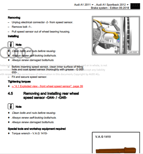 Reparación mecánica profesional con el manual de taller Audi A1 8X 2010-2018.