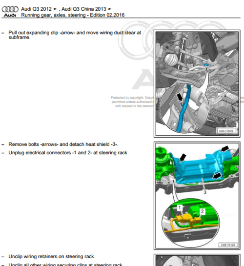 Reparación de transmisión especializada con el manual de servicio Audi Q3 2011-2018.