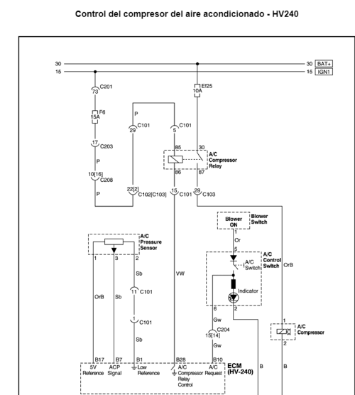 Diagramas eléctricos del Chevrolet Aveo 2011 Español: sistema eléctrico explicado.
