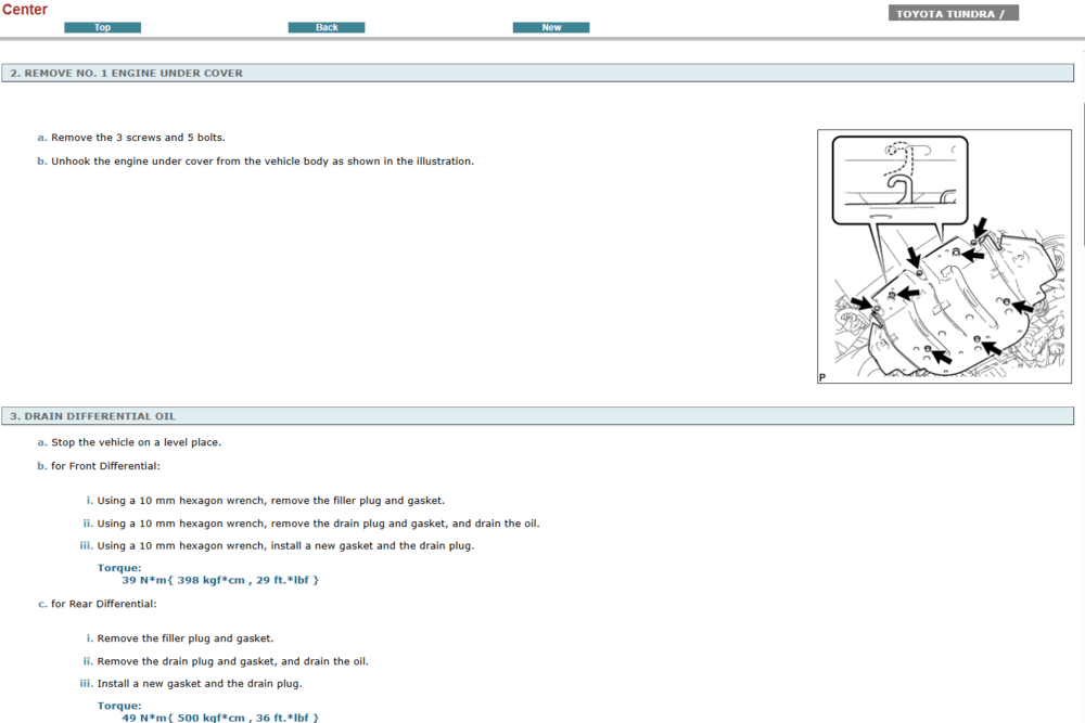 Manual de reparación del motor V8 (5.7L/4.6L) del Toyota Tundra 2014. Guía de taller interactiva con especificaciones de servicio detalladas del motor.