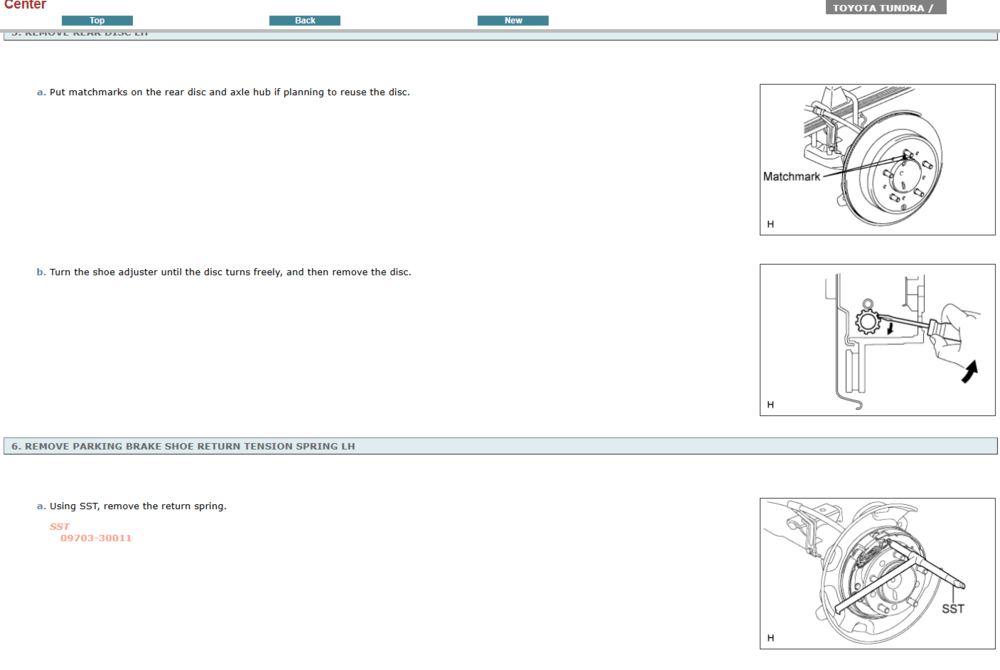 Instrucciones de reparación de la transmisión automática y el sistema 4x4 del Toyota Tundra 2014. Manual de servicio interactivo con procedimientos de taller.
