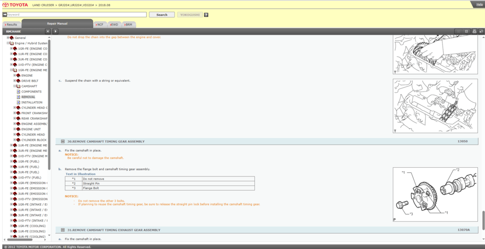 Manual de Reparación mecanica del Toyota Land Cruiser 2014-2021, manual interactivo.