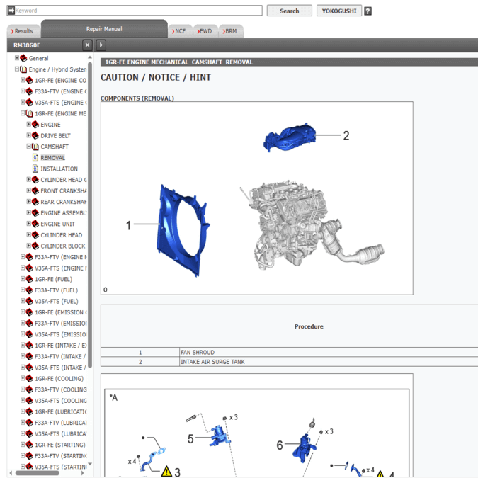 Reparación del motor del Toyota Land Cruiser J300 de los años 2021 AL 2022, Manual interactivo.
