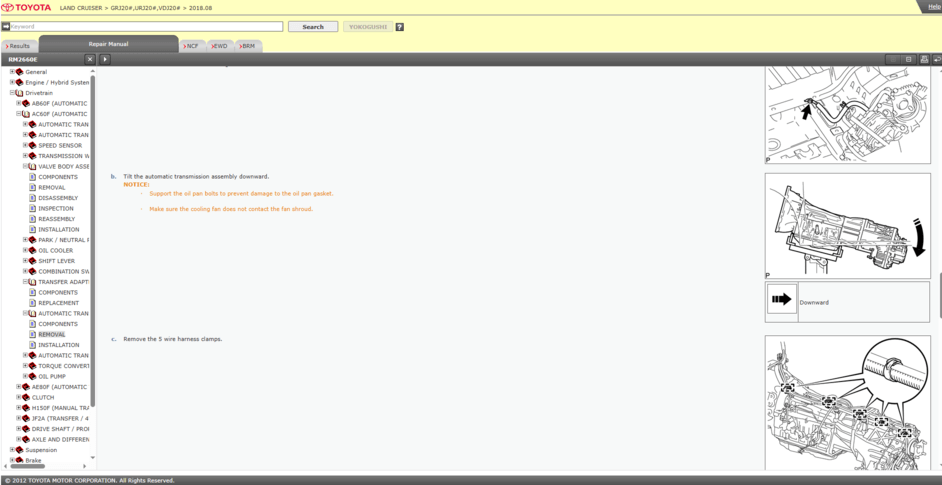 Manual de mecánica del Toyota Land Cruiser 2014-2021, imagenes detalladas.