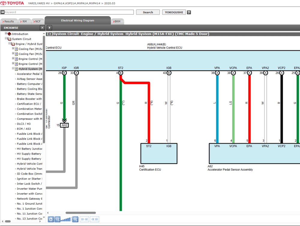 Diagramas eléctricos detallados a colores y faciles de usar para Toyota Yaris y Yaris Hibrido 2020-2022